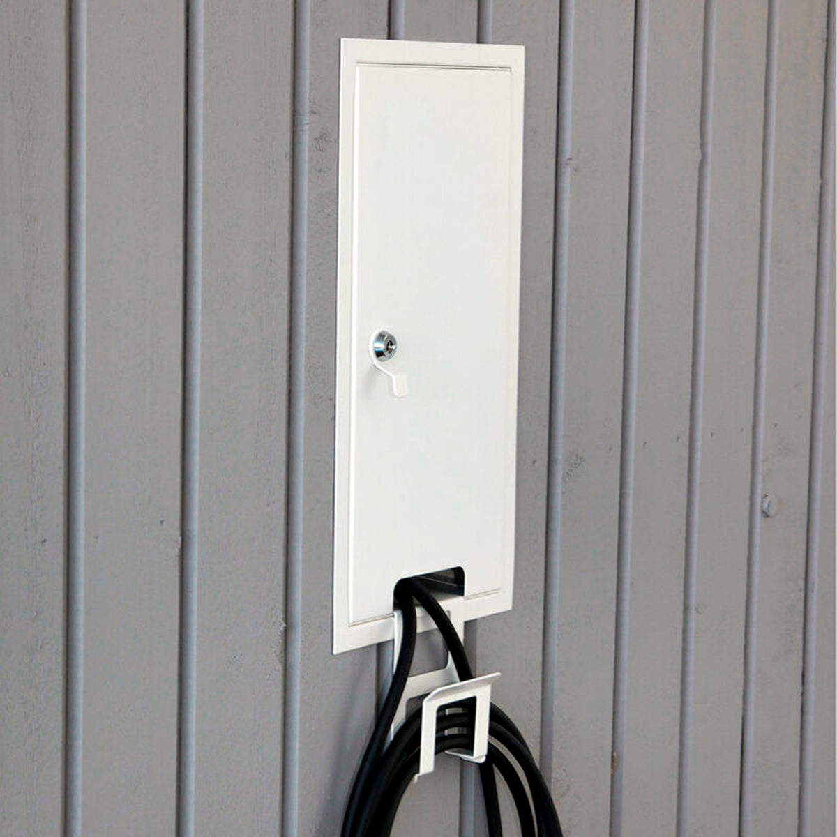 Sähköauton kotilaturin tarvikkeet: Hybrid Charge Box, latauslaitteen suojakotelo lukolla